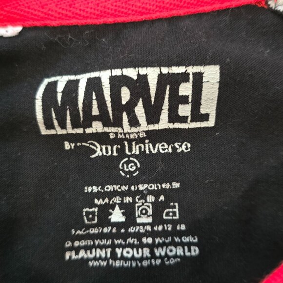 Marvel Raglan T-Shirt In Black & Gray With Red Accents & Logo super hero disney - Picture 4 of 5